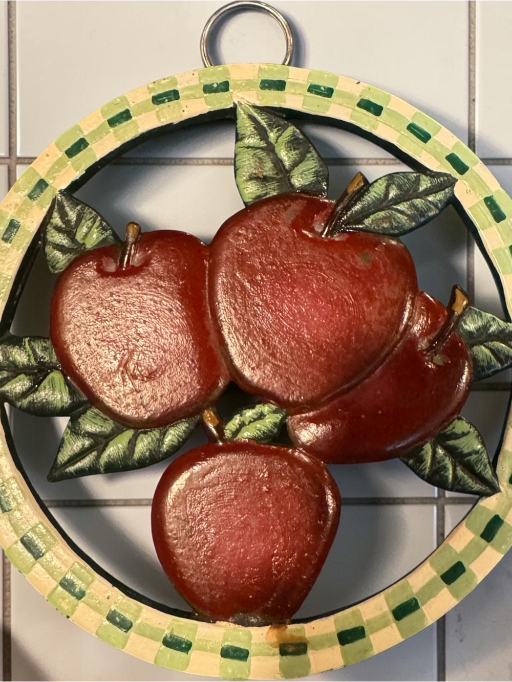 Decorative Red Apple Wall Hanging - Home Accents